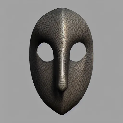 Image similar to venetian futuristic bauta mask, houdini render