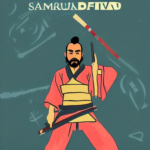 Image similar to a samurai DJing in GTAV, cover art by Stephen Bliss, boxart, loading screen