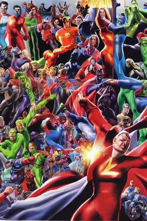 Image similar to alex ross artwork