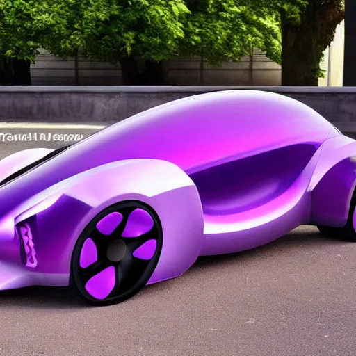Prompt: Purple car drom the future