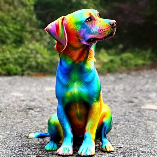 Image similar to rainbow cosmic dog