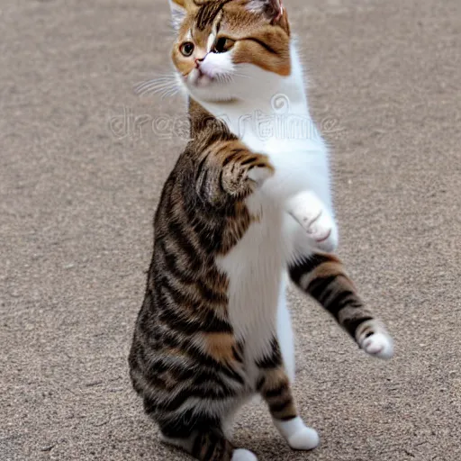 Prompt: cat dancing stock image