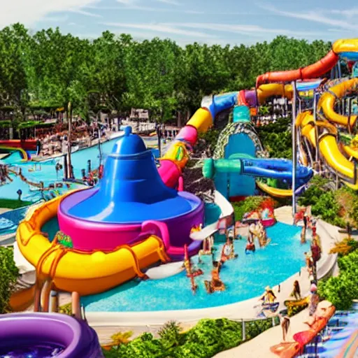 Image similar to a taco bell themed waterpark