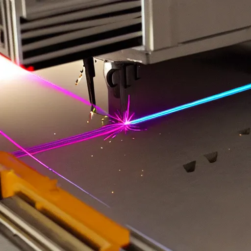 Image similar to laser cutting head off cinematic motion detailed