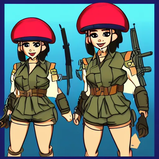 Prompt: shamoji solider, cartoon style