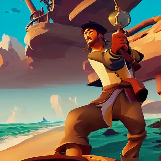 Image similar to painting treasure on sea of thieves game smooth median photoshop filter cutout vector, behance hd by jesper ejsing, by rhads, makoto shinkai and lois van baarle, ilya kuvshinov, rossdraws global illumination