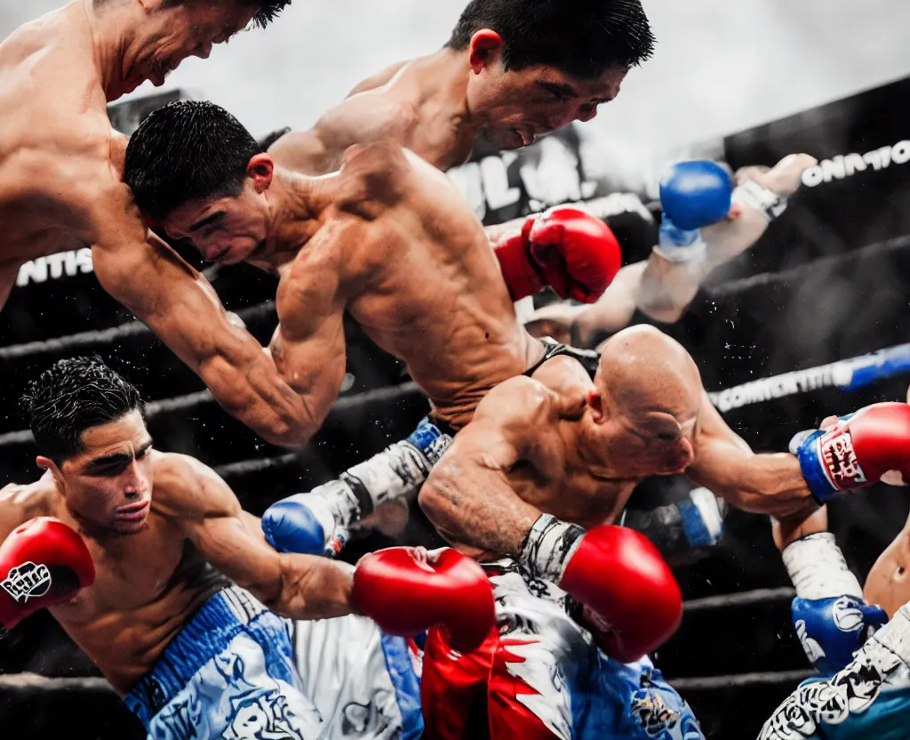 Image similar to chito vera knocks out dominick cruz via headkick, by annie leibovitz and steve mccurry, natural light, detailed face, canon eos c 3 0 0, ƒ 1. 8, 3 5 mm, 8 k, medium - format print