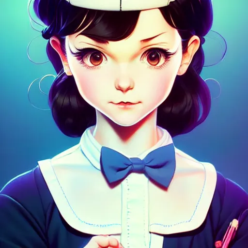 Image similar to a cute devout christian ditsy psychotic waitress mocks you, art by ilya kuvshinov and lois van baarle and ross tran, range murata, artgerm, norman rockwell, andy warhol, digital art, highly detailed, intricate, sharp focus, trending on artstation hq, deviantart, pinterest, ue 5, 4 k uhd img