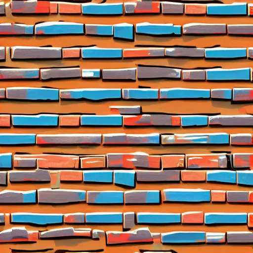 Image similar to cartoon brick wall texture, 2 d art style, the sims 4 texture