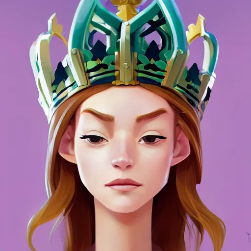 Image similar to face icon stylized minimalist tall girl with long hair and a crown on her head, loftis, cory behance hd by jesper ejsing, by rhads, makoto shinkai and lois van baarle, ilya kuvshinov, rossdraws global illumination,