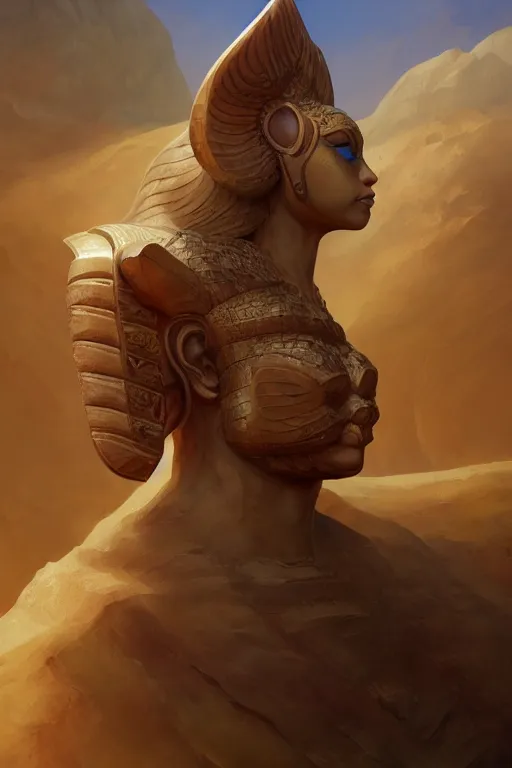 Image similar to legendary sphinx, highly detailed, d & d, fantasy, highly detailed, digital painting, trending on artstation, concept art, sharp focus, illustration, global illumination, ray tracing, realistic shaded, art by artgerm and greg rutkowski and fuji choko and viktoria gavrilenko and hoang lap