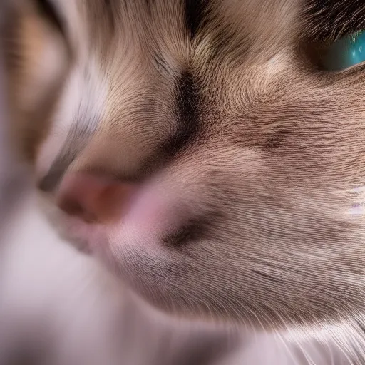 Prompt: extreme detailed macro shot of a cats nose