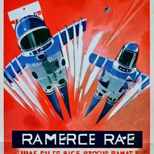 Image similar to ! dream american atompunk space race propoganda poster circa 1 9 6 0 s