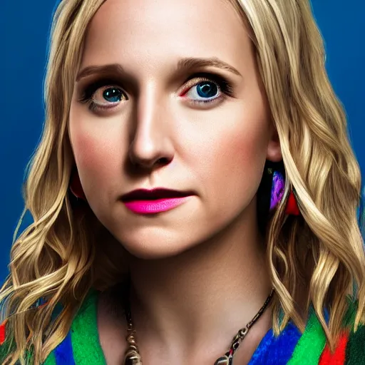 Image similar to beautiful highly detailed colorful artistic photograph portrait of veronica mars, 8k