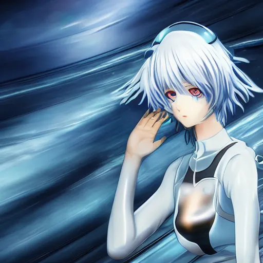 Rei Ayanami Female Anime Character Technological Big Stable Diffusion Openart