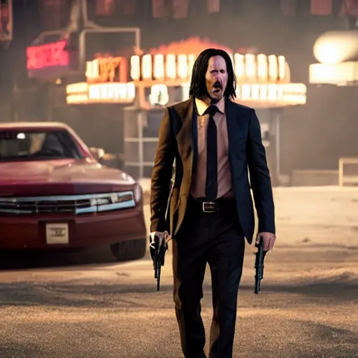 Prompt: jerry trainor, john wick movie still, 4 k