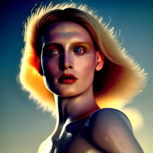 Prompt: photographic portrait of a stunningly beautiful renaissance female replicant android robot in soft dreamy light at sunset, contemporary fashion shoot, by edward robert hughes, annie leibovitz and steve mccurry, david lazar, jimmy nelsson, breathtaking, 8 k resolution, extremely detailed, beautiful, establishing shot, artistic, hyperrealistic, beautiful face, octane render