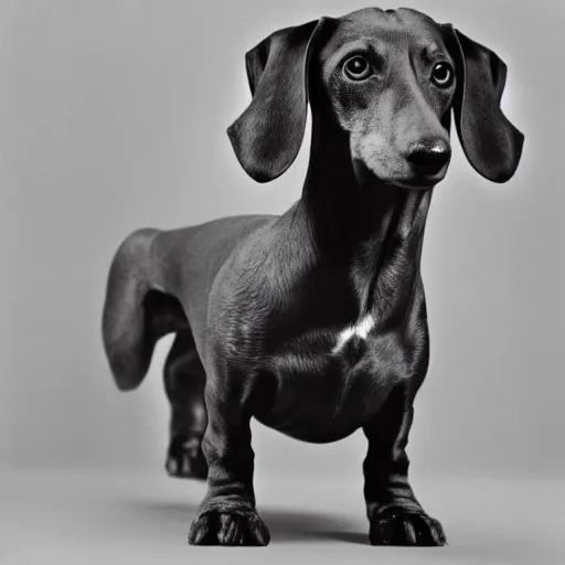 Prompt: dachshund under electron microscope