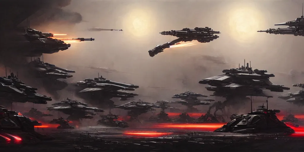 Image similar to hyper realistic sci - fi matte concept art painting of epic cinematic battle between a variety of mechwarriors and soldiers fighting on mercury, guns, missiles, explosions, brightly lit, aerial view, beautiful details, strong composition painted by kim jung guweta studio rutkowski, james gurney and greg rutkowski, and lucasfilm, smooth, intricate, detailed, sharp focus, cinematic