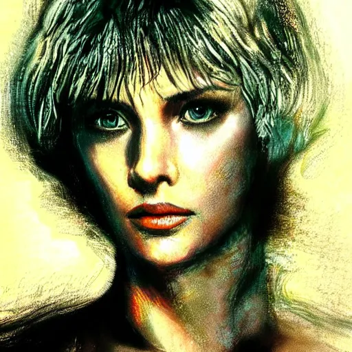 Prompt: of gorgeous and vulnerable Rachael in Blade Runner, photorealistic,