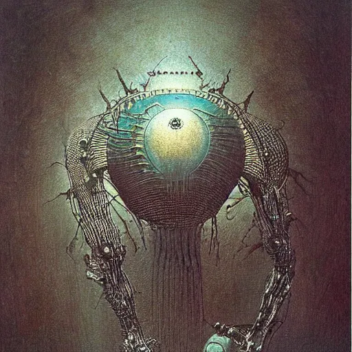 Image similar to an organic biomechanical machine by Beksinski