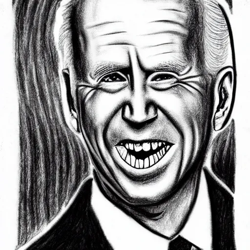 Prompt: grunge drawing of joe biden in the style of jack skellington