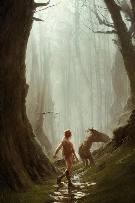 Prompt: The last Faun, illustrated by Greg Rutkowski and Caspar David Friedrich., Trending on artstation, artstationHD, artstationHQ, 4k, 8k