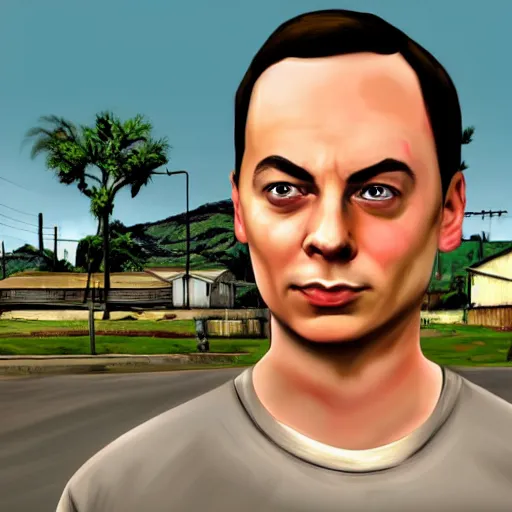 Image similar to sheldon cooper in gta San andreas screenshot