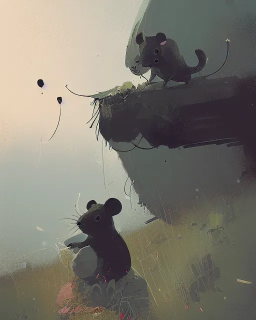 Prompt: cute mouse illustration, ismail inceoglu