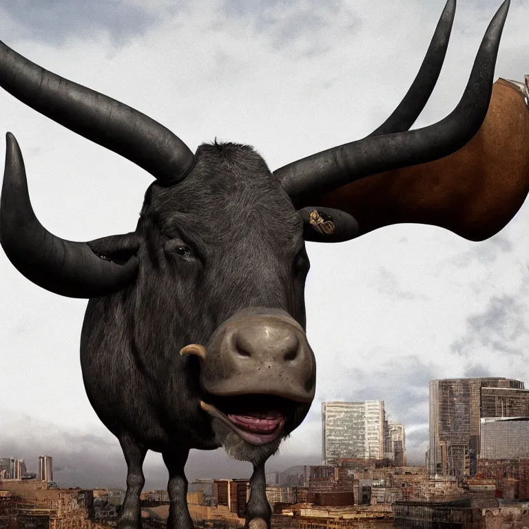 Prompt: 1 9 9 0's wild advertisement octane render portrait by wayne barlow and carlo crivelli and glenn fabry and pixar, a giant massive head of a black bull with it's mouth wide open repeating inward on itself with multiple repetition, cinema 4 d, ray traced lighting, very short depth of field, bokeh