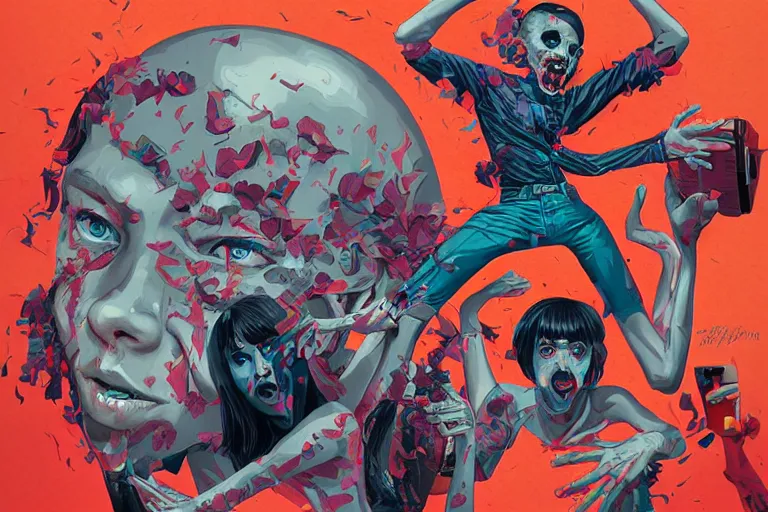 Prompt: night of the living dead, tristan eaton, victo ngai, artgerm, rhads, ross draws