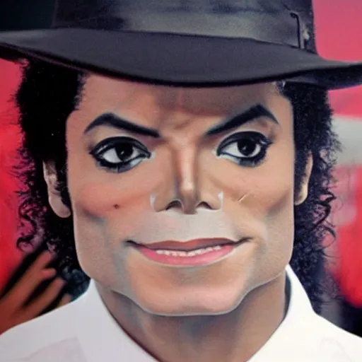 Image similar to Michael Jackson Stare smirk punches camera with ice in the background