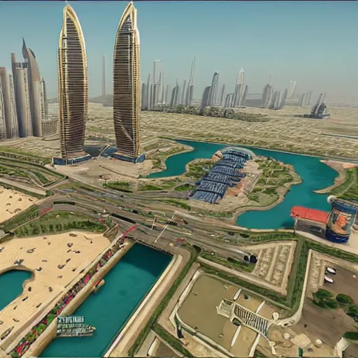 Prompt: gta : dubai, rococo details