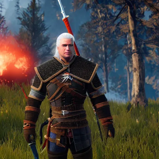 Prompt: Donald Trump in The Witcher 3, gameplay, 8k, HD