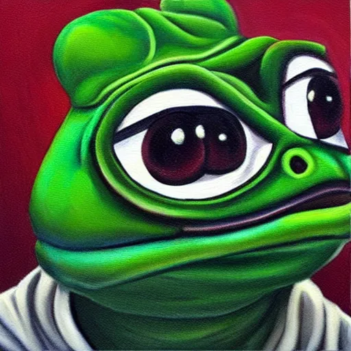 Image similar to fancy pepe the frog, historical portrait painting, oil painting, highly detailed and intricate