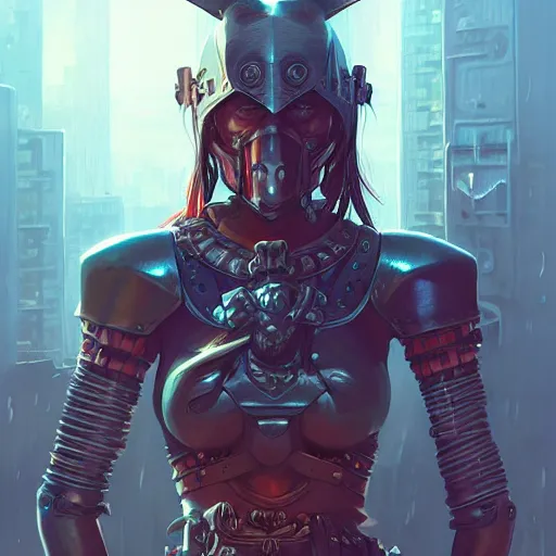 Image similar to cyberpunk viking helmet mask warrior goddess robot ninja fantasy, art gta 5 cover, official fanart behance hd artstation by jesper ejsing, by rhads, makoto shinkai and lois van baarle, ilya kuvshinov, ossdraws