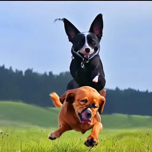 Image similar to I have never seen a dog fly this is amazing, 4k