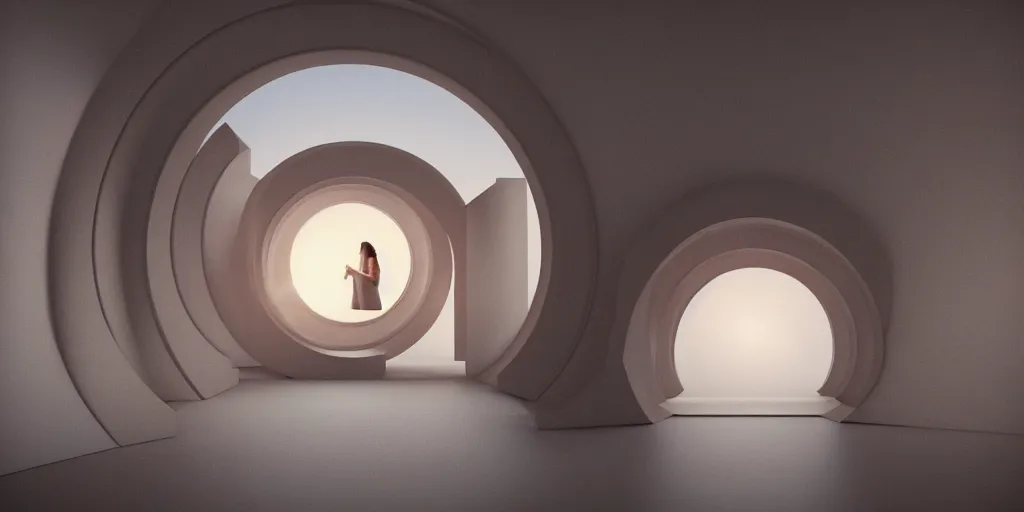 Image similar to a beautiful painting of a stargate by francesca woodman by octane render blender 8 k particulate magic light