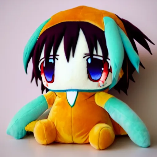 Prompt: cute fumo plush of haruhi suzumiya