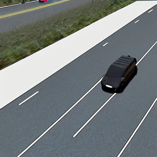 Prompt: A still from a dashcam of an autonomous vehicle, including 2D bounding boxes around dynamic objects