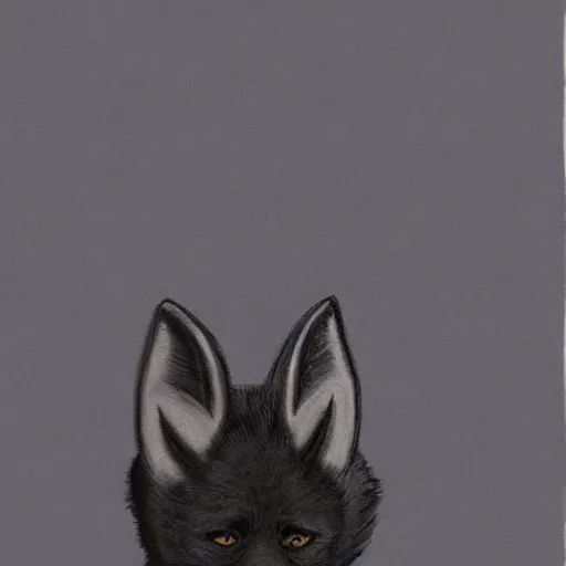 Image similar to close up of an anthro male black fox furry wearing an elegant suit, Studio Ghibli style, modern anime art