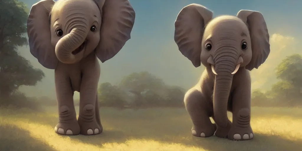 Prompt: a wholesome cute baby elephant in the morning light studio ghibli, pixar and disney animation, sharp, anime key art by greg rutkowski, by craig mullins, bloom, back lighting