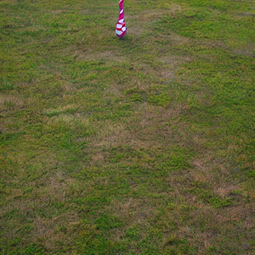 Image similar to hot air baloon tied to the ground with a sailor's anchor. hopper style.