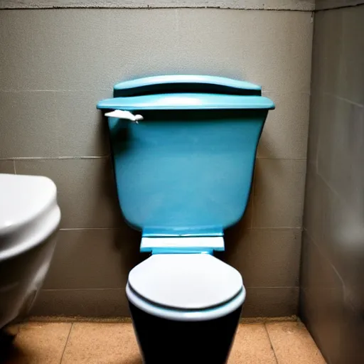 Prompt: photograph of a toilet. the toilet is covered in paint.