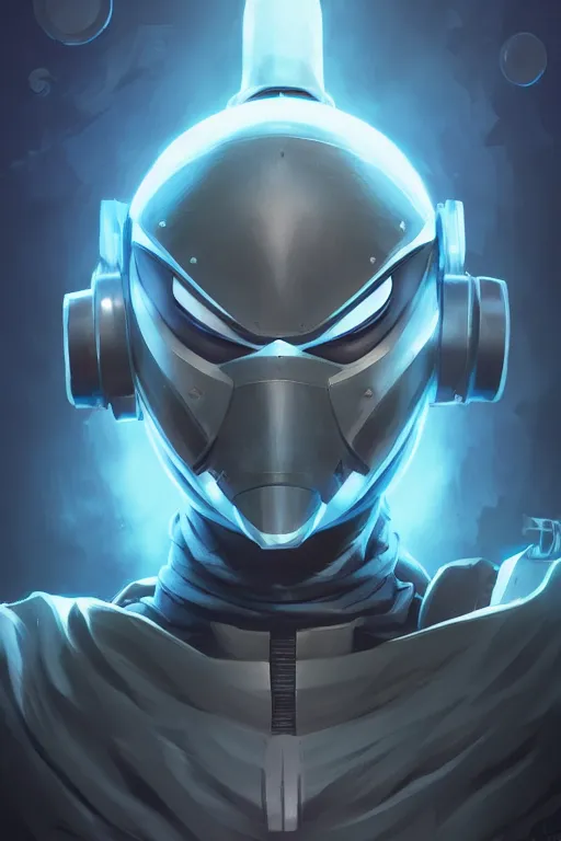 Image similar to epic mask helmet robot ninja portrait stylized as fornite style game design fanart by concept artist gervasio canda, behance hd by jesper ejsing, by rhads, makoto shinkai and lois van baarle, ilya kuvshinov, rossdraws global illumination radiating a glowing aura global illumination ray tracing hdr render in unreal engine 5