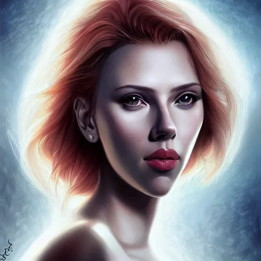 Image similar to portrait of scarlett johansson by charlie bowater