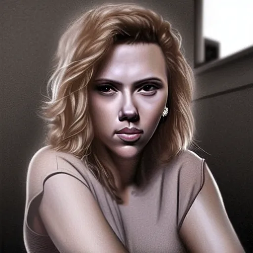 Prompt: “Scarlett Johansson portrait, Matt Hughes”