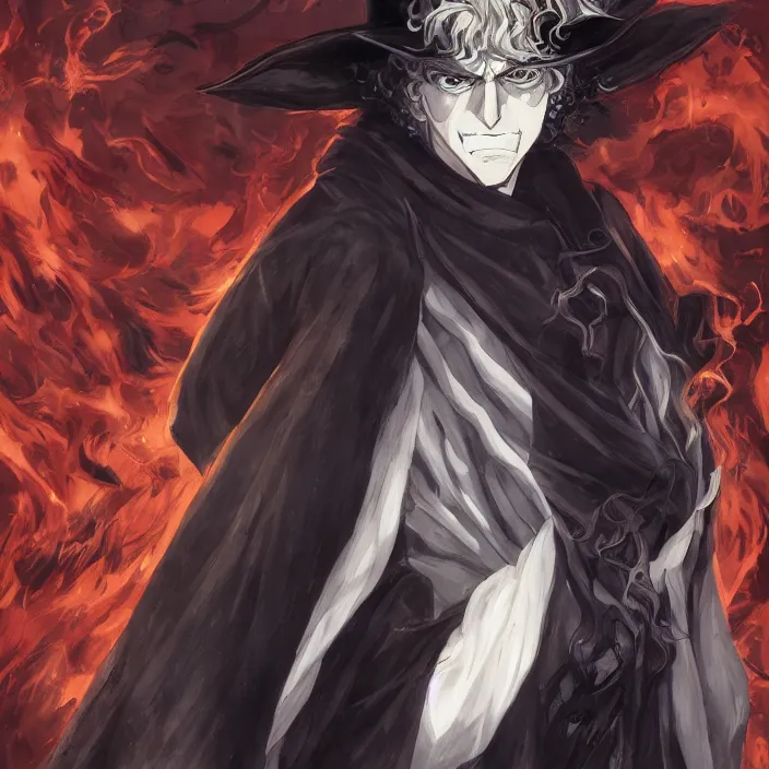 Prompt: The Portrait of The Dark Flames of Vengeance Edmond Dantes, Anime Fantasy Illustration by Tomoyuki Yamasaki, Kyoto Studio, Madhouse, Ufotable, trending on artstation