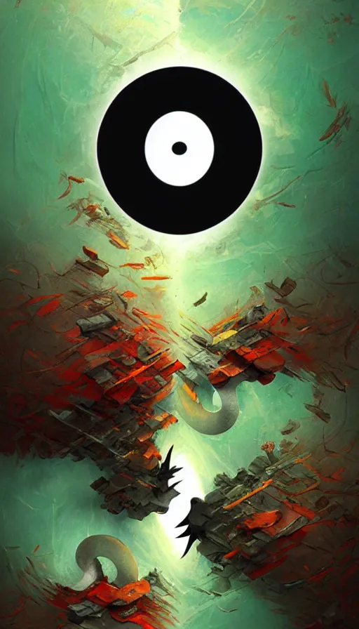 Image similar to Abstract representation of ying Yang concept, by Marc Simonetti