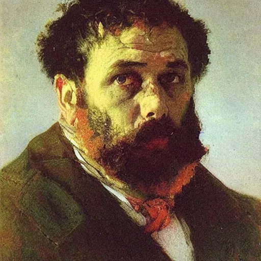 Prompt: self portrait of Ilya Repin